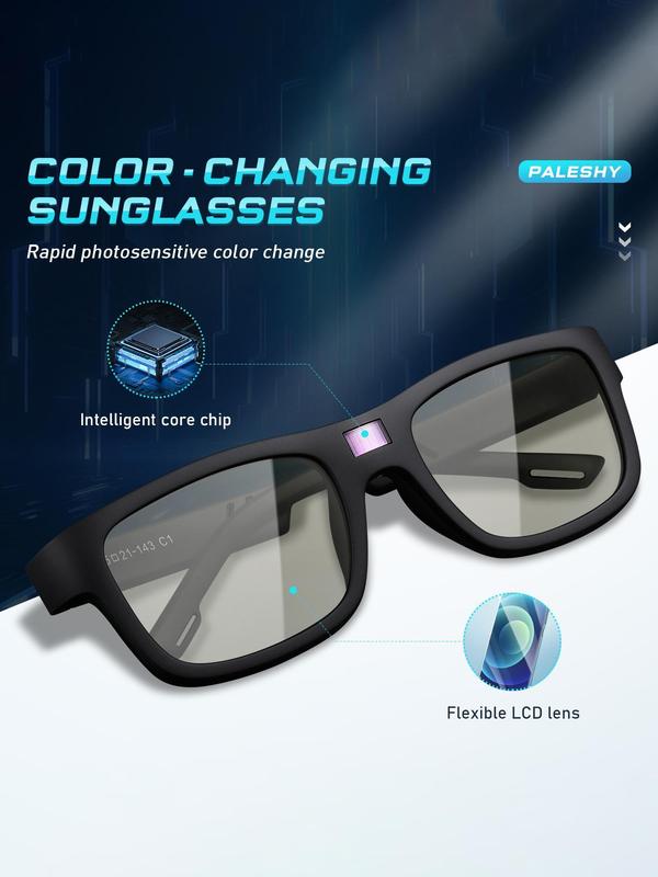 Smart Photosensitive Color-changing Polarized Sunglasses Back To School,  Designer Sunglasses, 2024 New Square Frame Fashion Glasses Trends 2024 for Women, Travel Accessories for Summer Vacation Wear, Fall Outfits, Fall Freshness