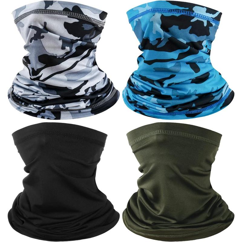 4 Pack Neck Gaiter Face Mask Scarf Masks Bandanas Breathable Outdoor Headwear Balaclavas Cover for Men Women