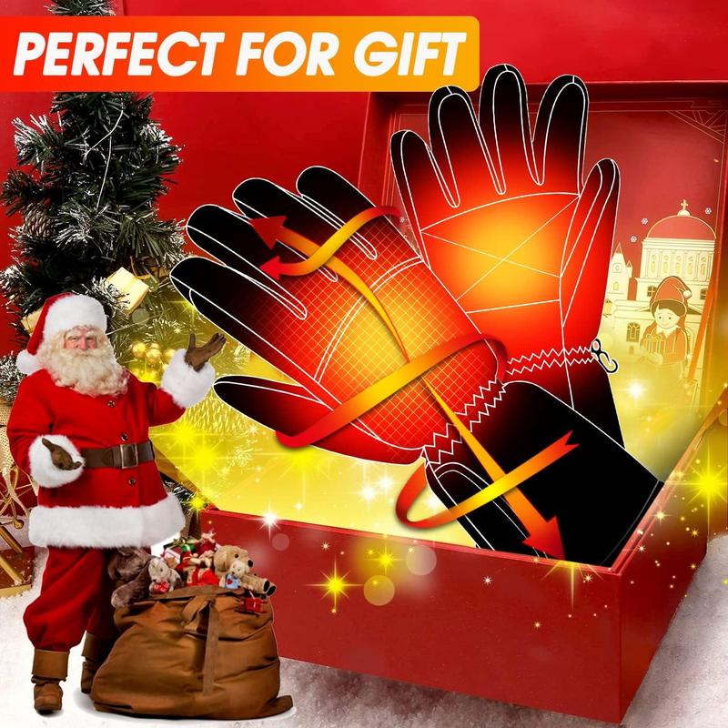 USB Electric Heated Gloves, 1 Set Waterproof Touch Screen Insulated Arthritis Hand Warmer, Winter Outdoor Sports Gloves for Cycling Hiking Dog Walking, Christmas Gift