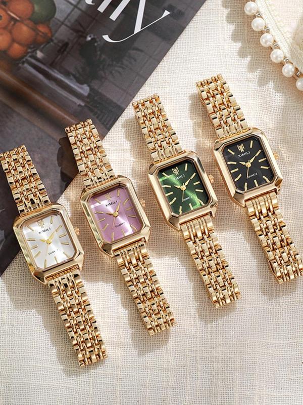 Women's Elegant Fashion Rectangle Dial Quartz Watch, Fashion Watch for Party, Daily Clothing Decor, Trendy All-match & Exquisite Watch for Birthday Gift