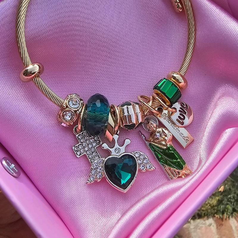 san judas green charm bracelet