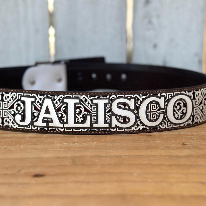 Jalisco Laser Cut Personalized Western Belt for Men