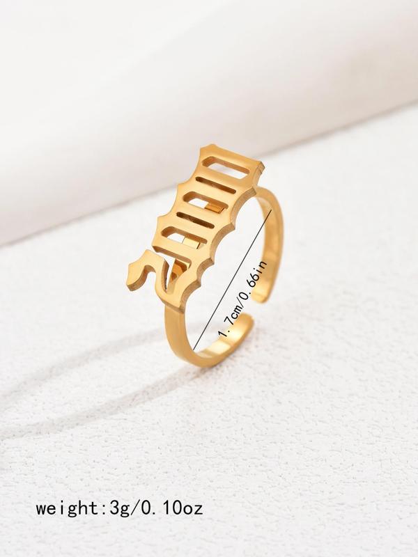 Fashion Year Of Birth Ring, Fashion Jewelry for Party, Daily Clothing Decor, Trendy All-match & Exquisite Jewelry for Birthday Gift