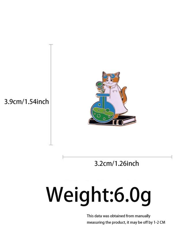 Cute Cat Scientist Design Brooch, Animal Design Brooch, Fashion Accessories for Women & Men, Trendy All-match & Exquisite Brooch for Birthday Gift