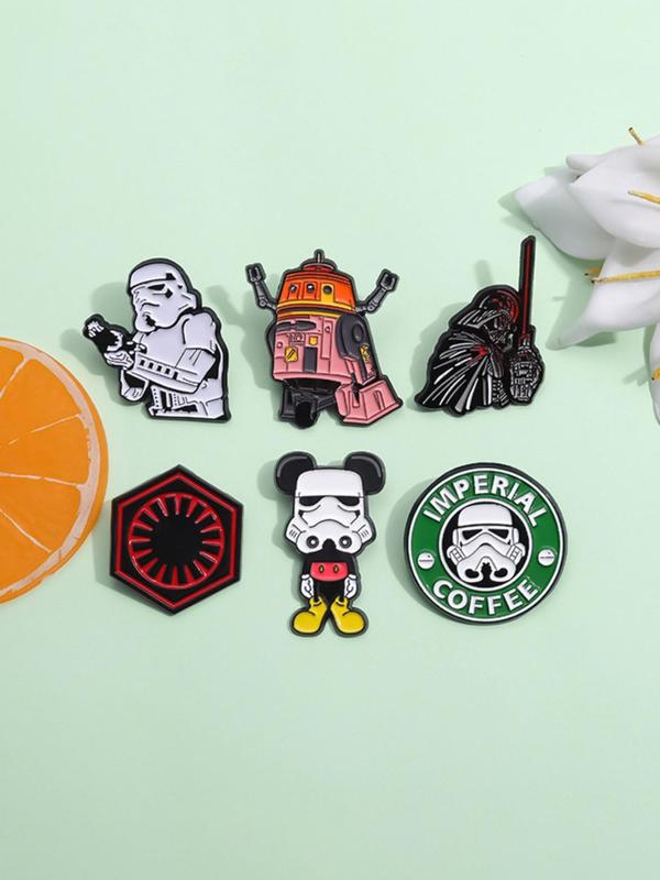 Cute Cartoon Design Brooch, Alloy Badge for Backpack & Hat & Clothes Decor, Fashion Accessories for Men & Women