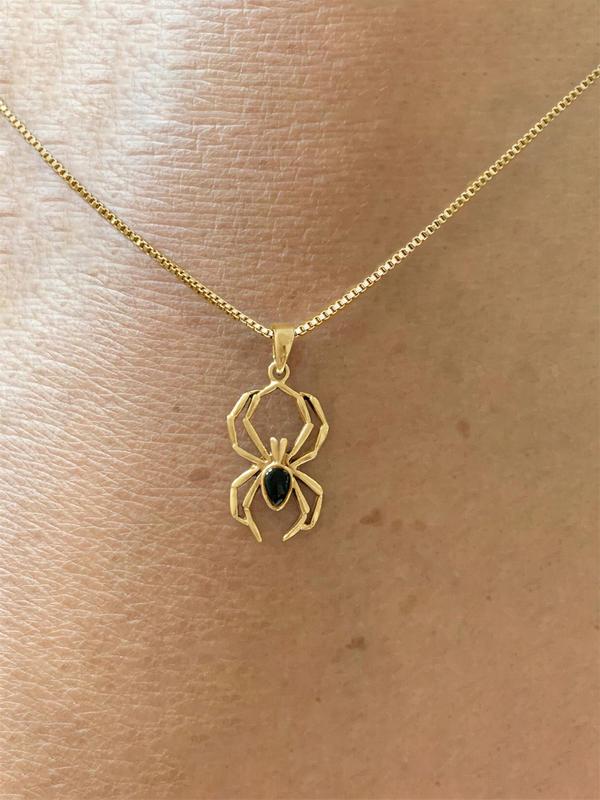 Spider Design Pendant Necklace for Women, Clavicle Chain Matching Necklace for Party, Daily Decor, Trendy All-match & Exquisite Jewelry As Birthday Gift without Box