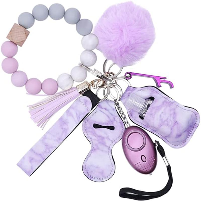 Safety Keychain Set for Women, Bracelet Wristlet Strap Keychain with Personal Alarm and Accessories Kit, Gifts for Women and Girls Mother's Day Gift Valentine's Day Present