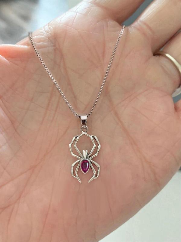 Spider Design Pendant Necklace for Women, Clavicle Chain Matching Necklace for Party, Daily Decor, Trendy All-match & Exquisite Jewelry As Birthday Gift without Box