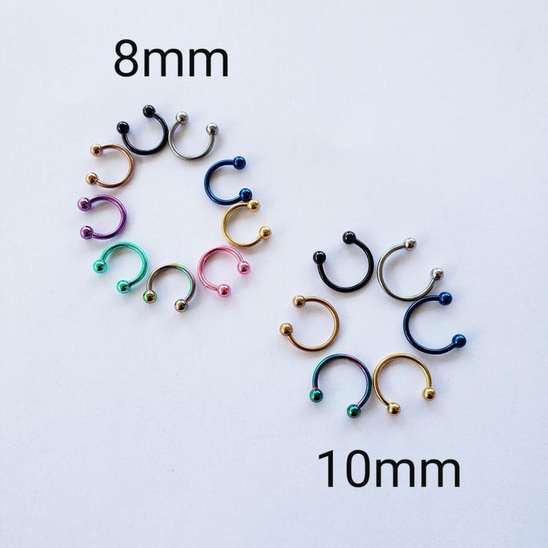 16g gold color horseshoe, hoop ring, tragus helix cartilage conch daith lip septum ball end