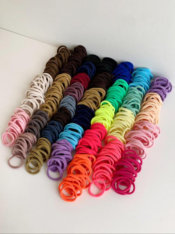 Solid Color Hair Tie, High Stretch Hair Tie, Casual Simple Hair Accessories for Women & Girls, Minimalist Headwear Suitable for Thick Hair