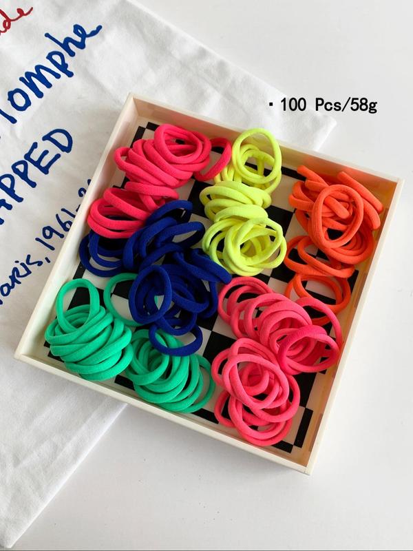 Solid Color Hair Tie, High Stretch Hair Tie, Casual Simple Hair Accessories for Women & Girls, Minimalist Headwear Suitable for Thick Hair