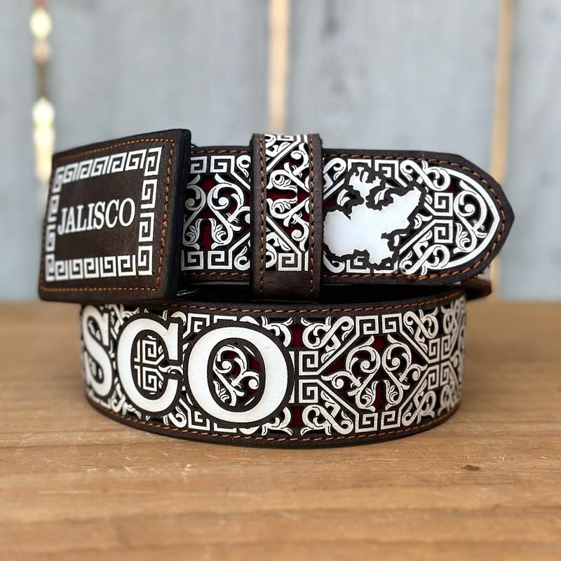 Jalisco Laser Cut Personalized Western Belt for Men