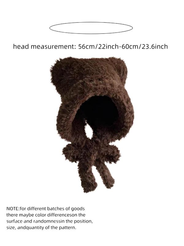 Cute Bear Ear Decor Beanie Hat, Thickened Warm Hat for Fall & Winter, Fashion Accessories for Women & Men