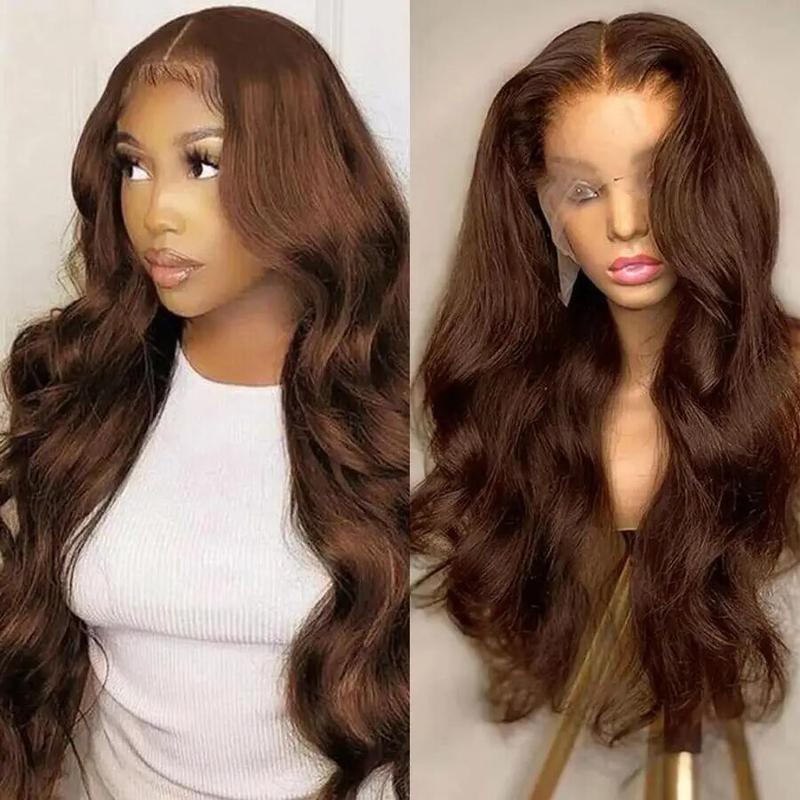 [Black Friday Big Sles]]Body Wave Chocolate Brown Lace Front Human Hair Wigs For Women 13x4 13x6 Hd Lace Frontal Wig Brazilian Human Hair Wig Ready To Wear 5x5 Glueless Wavy Brown Closure Hair Wig