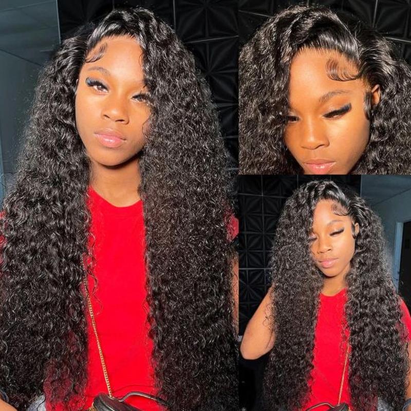  FORGIRLFOREVER 13X4 Kinky Curly Lace Front Wig Pre Plucked Brazilian Curly Human Hair Transparent Lace Frontal Wig With Natural Hairline