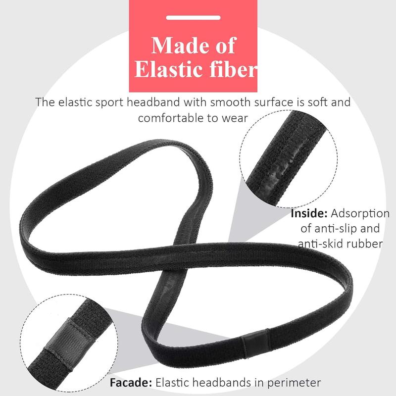 4 counts Elastic Sports Headbands Thick Non-Slip Hair Bands for Women and Men