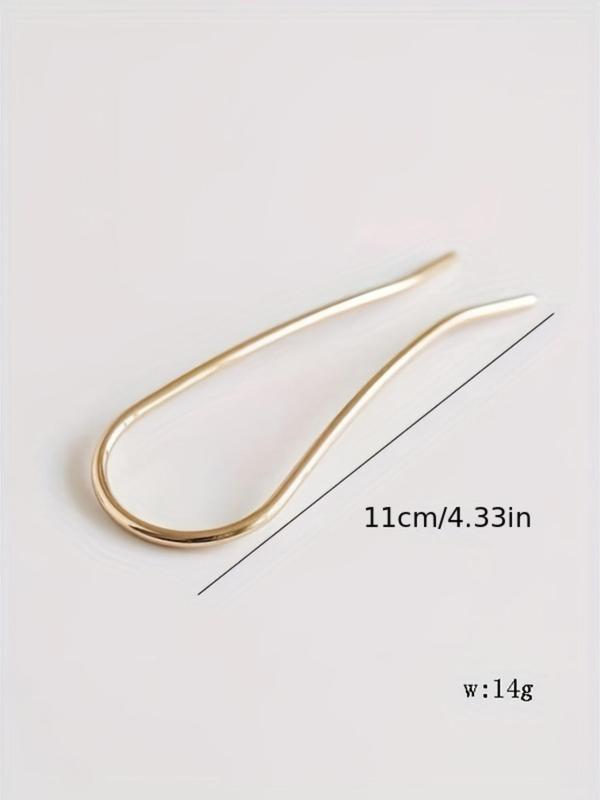 Women's Simple Style Plain Color Hair Pin, Casual Trendy U Shaped Hair Pin, Hair Accessories For Party & Daily Use