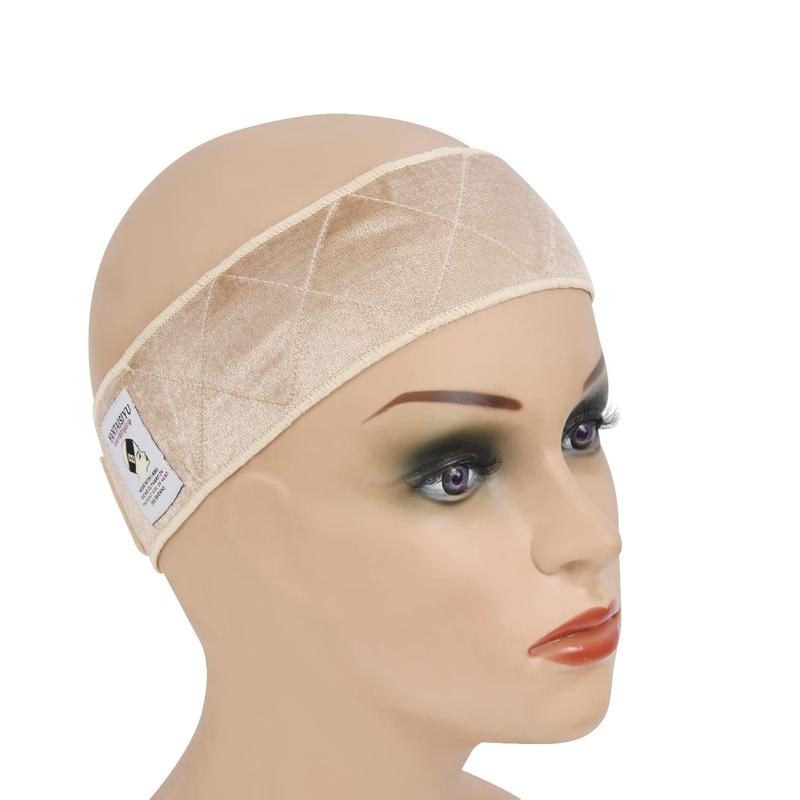 Wig Grip Headband Non-slip Wig Scarf Adjustable Wig Grip Band for Women Wigs (Beige)