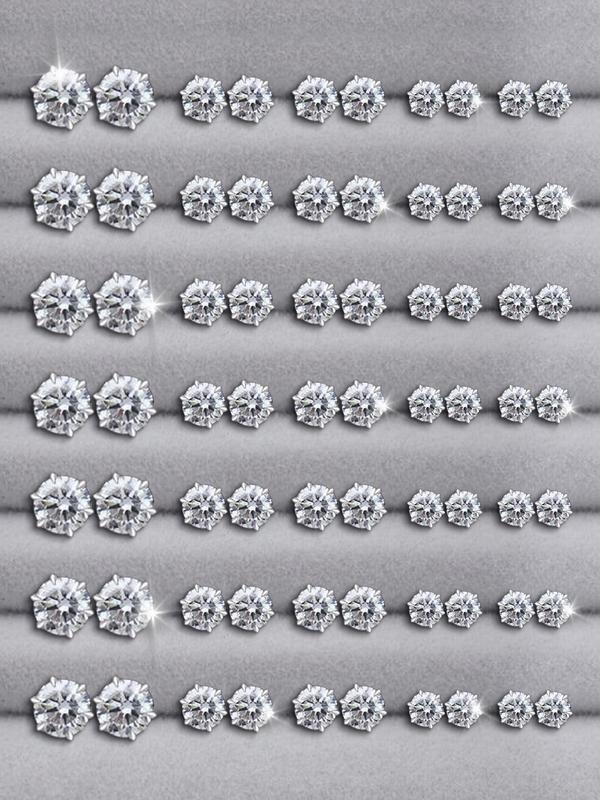 12 24 36 Pairs Irregular Size Rhinestones Decor Stud Earrings for Party,  Luxury Jewelry, Summer 2024 Elegant Trendy Stud Earrings, Women Jewelry Accessories for Party & Daily Decoration