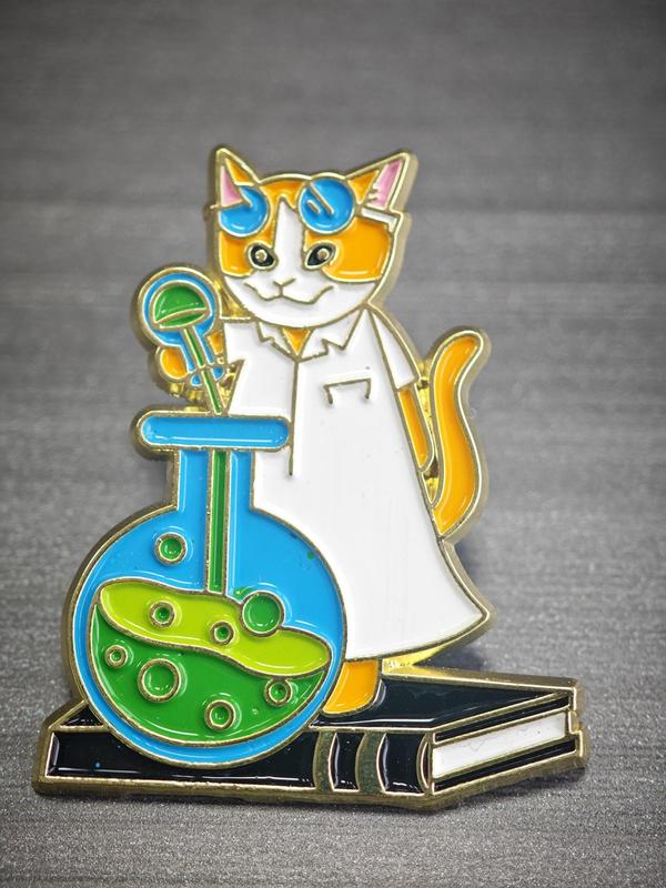 Cute Cat Scientist Design Brooch, Animal Design Brooch, Fashion Accessories for Women & Men, Trendy All-match & Exquisite Brooch for Birthday Gift