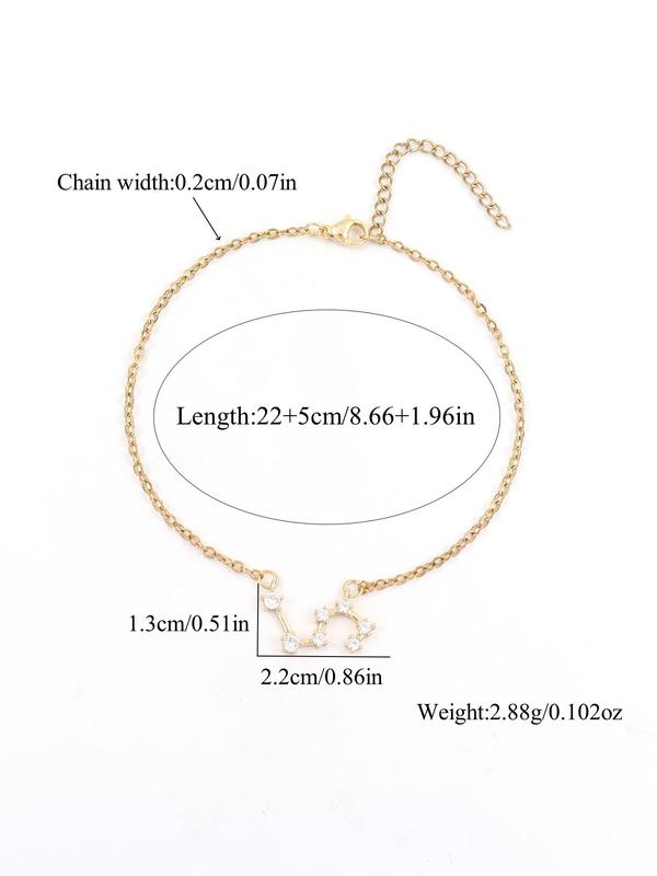 Elegant Rhinestone Decorated Anklet for Women, Fashion Foot Jewelry for Party, Daily Clothing Decor, Trendy All-match & Exquisite Jewelry for Birthday Gift