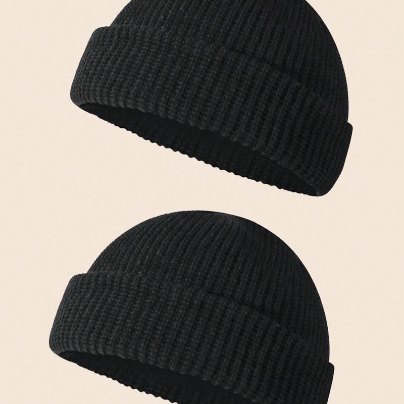 3pcs Pack Solid Color Simple Knitted Beanie Hat For Men, Suitable For Daily Wear Casual