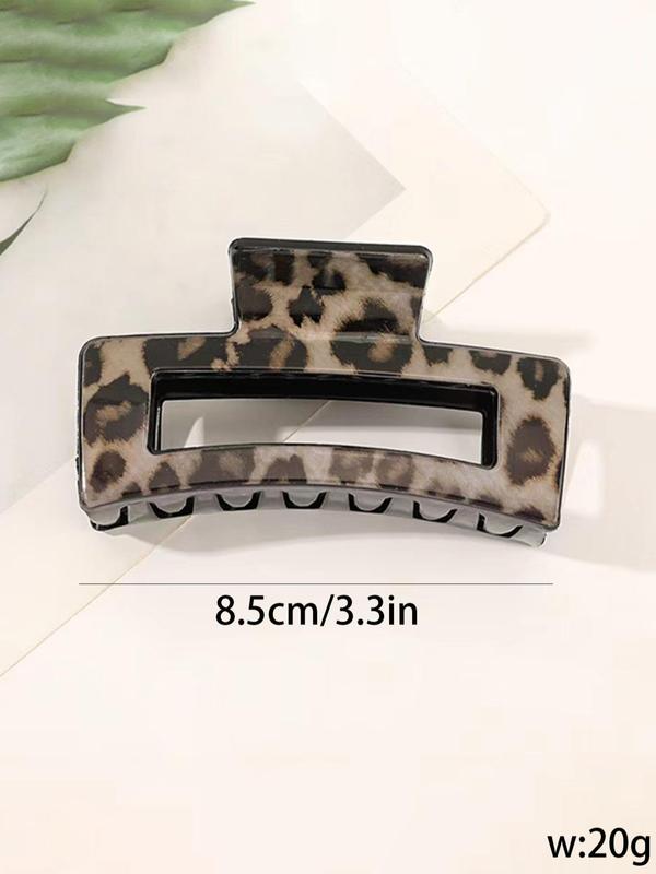 3pcs Fashion Leopard Pattern Hollow out Design Hair Claw for Women & Girls, Minimalist Headwear Suitable for Thick Hair, Fashion Hair Accessories for Party, Daily Clothing Decor