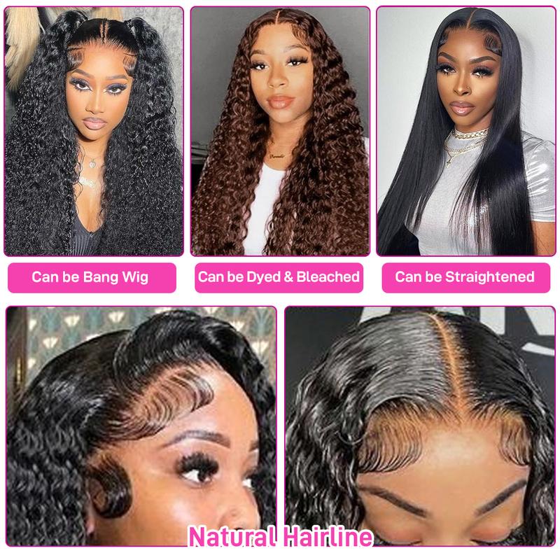  FORGIRLFOREVER 13X4 Kinky Curly Lace Front Wig Pre Plucked Brazilian Curly Human Hair Transparent Lace Frontal Wig With Natural Hairline