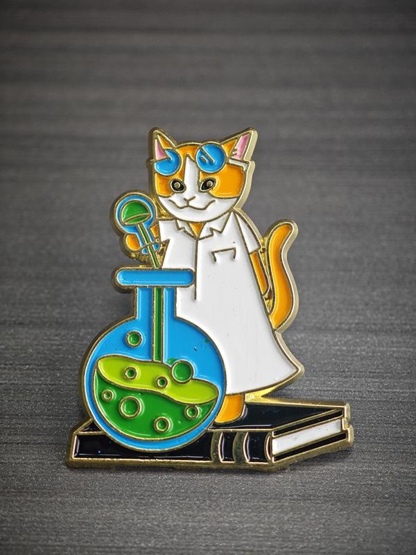 Cute Cat Scientist Design Brooch, Animal Design Brooch, Fashion Accessories for Women & Men, Trendy All-match & Exquisite Brooch for Birthday Gift