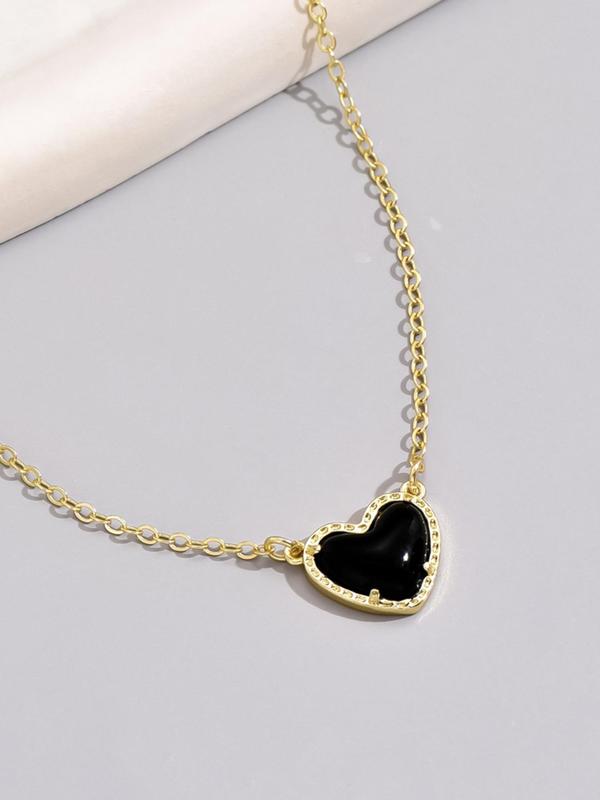 Simple Love Heart Shaped Matching Pendant Necklace for Women for Gift, Heart Charm Necklace, Stainless Steel Jewelry, Casual Streetwear Accessory As Gift for My Girlfriend, I Love My Girlfriend