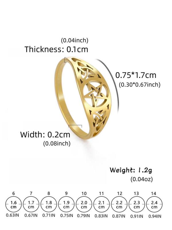 Knot Design Hollow out Ring, Stainless Steel Jewelry for Party, Daily Clothing Decor for Girl, Trendy All-match & Exquisite Jewelry for Birthday Gift for Women & Girls