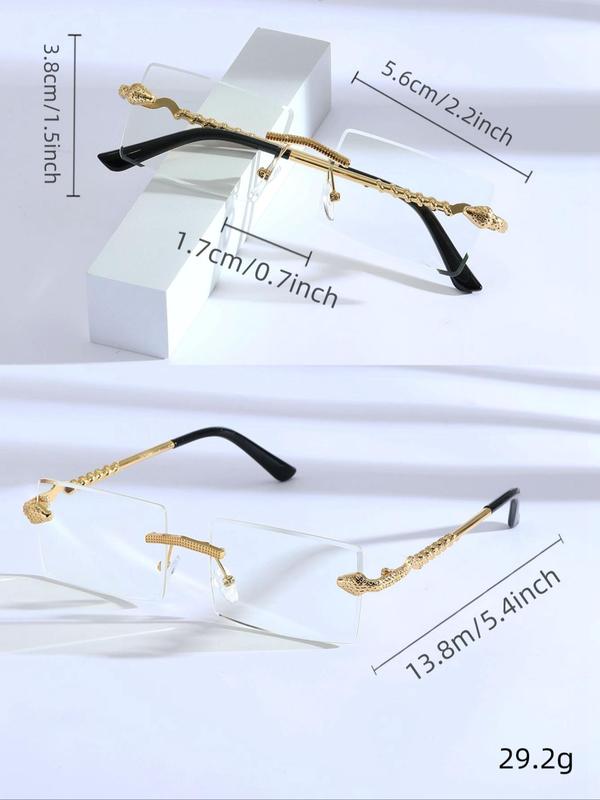 Unisex Vintage Snake Design Eyeglasses (1 Pair), Trendy Casual Eyeglasses for Everyday Use, Fashionable Eyeglasses for Women & Men