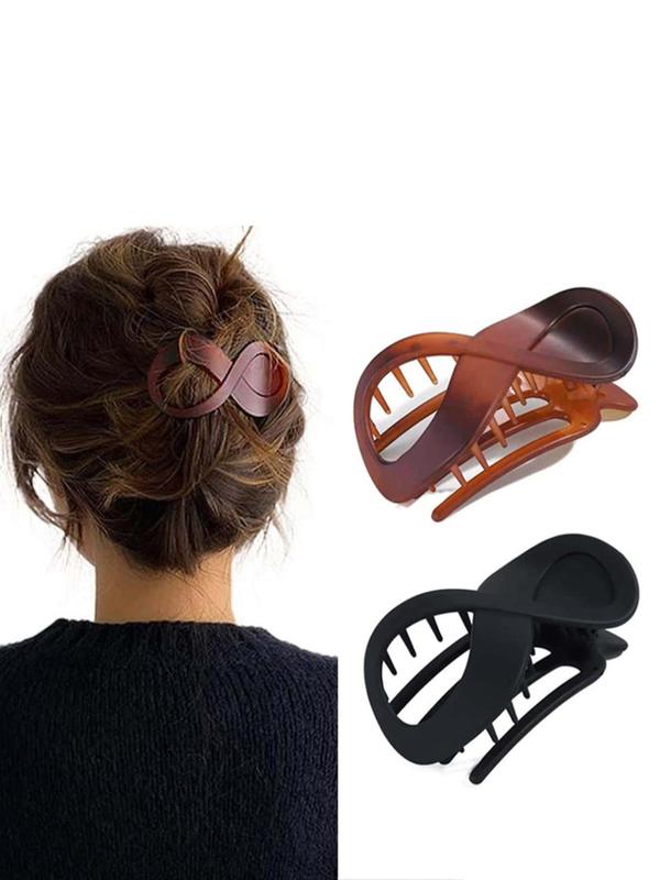 Women's 2pcs Casual Plain Color Hair Clip, Simple Design Elegant Daily Wearing