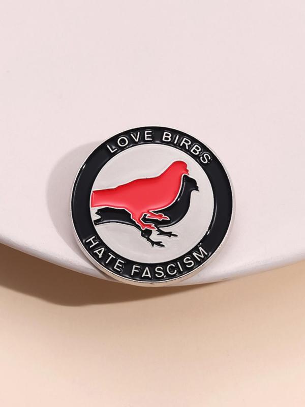 Round Bird Design Pin Brooch, Fashion Cute Alloy Accessories for Daily Holiday Gift, Enamel Pin Suitable for Backpacks, Jeans, Scarves, Hats Decoration