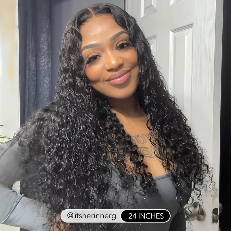 Wavymy Pre-Bleached Wear Go Casual Water Wave Versatile 4x6 Closure Lace Wigs Pre-Cut Glueless Wig 180% Density Wig Ready To Go Full Hair