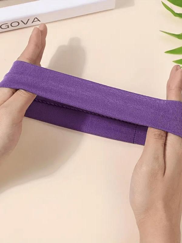 Solid Color Hair Band, Sweat-absorbing Elastic Hair Band for Women & Girls, Minimalist Headwear Suitable for Thick Hair