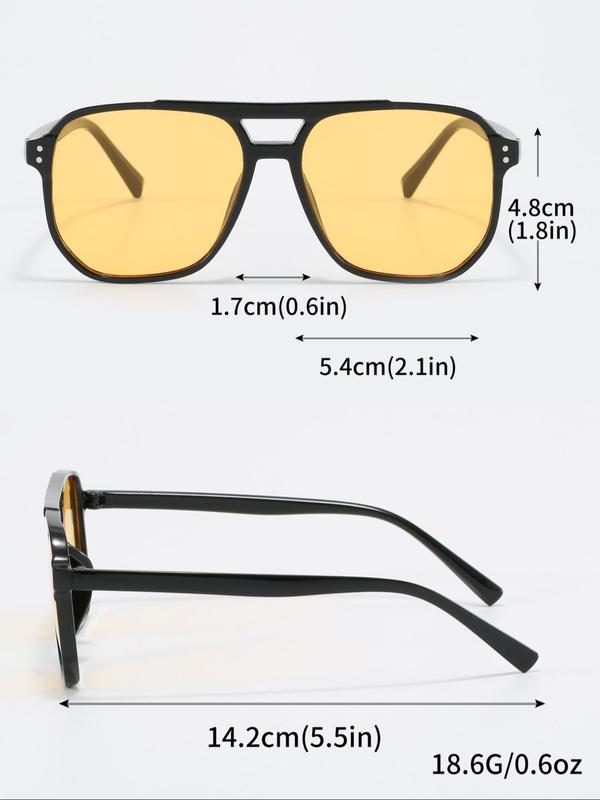 Unisex 2024 Multicolor Sunglasses for Men, Trendy Casual Flat Top Frame Sunglasses for Women, Fashion Accessories for Summer Outdoor Back To School, 80s Fashion, Glasses for Men