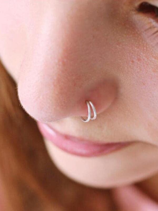 Rhinestone Decorated Nose Ring (3pcs), Stainless Steel Nose Stud, Nose Cuff for Women & Men, Trendy All-match & Exquisite Body Piercing Jewelry for Daily & Party Decoration