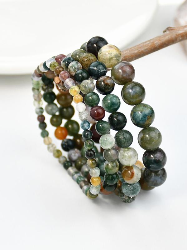 Vintage Natural Stone Beaded Bracelet, Fashion Accessories for Both Men & Women, Simple Jewelry for Party, Daily Clothing Decor, Trendy All-match & Exquisite Jewelry for Birthday Festival Gift