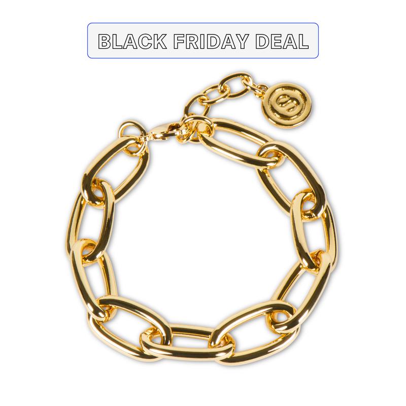 [Haliey Welch] Dainty Paperclip Gold Bracelet - Limited Edition Collection