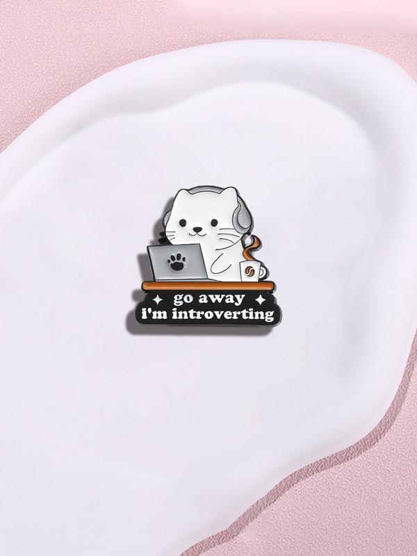 Cute Cat Design Brooch, 2024 New Style Alloy Badge for Daily Clothing Decor, Clothes Accessories for Women & Men,  Enamel Pin Suitable for Backpacks, Jeans, Scarves, Hats Decoration