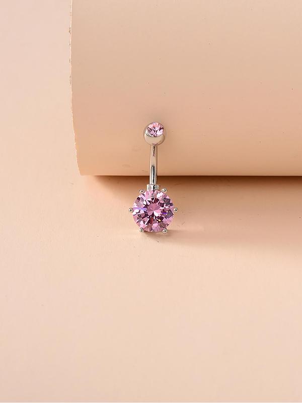 Rhinestone Decor Belly Button Ring, Women Belly Piercing Body Jewelry, Body Jewelry for Women & Girls, Fashion Trendy Exquisite Jewelry for Party for Gift