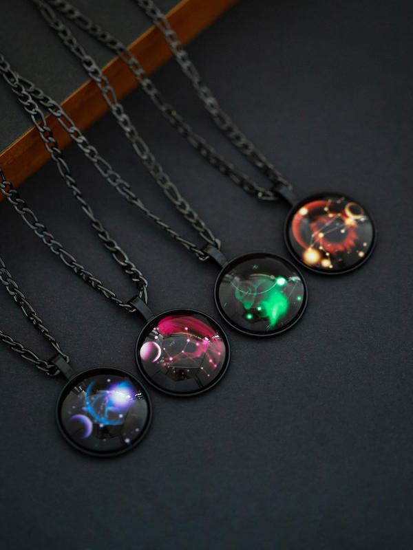 Fashionable Constellation Design Pendant Necklace, 2024 New Style Stainless Steel Jewelry for Party, Daily Clothing Decor, Trendy All-match & Exquisite Jewelry for Birthday Gift