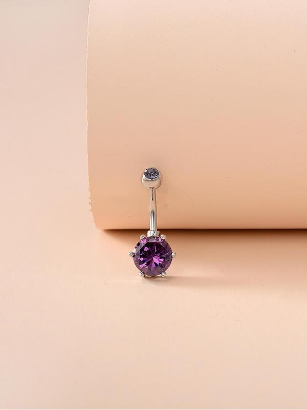 Rhinestone Decor Belly Button Ring, Women Belly Piercing Body Jewelry, Body Jewelry for Women & Girls, Fashion Trendy Exquisite Jewelry for Party for Gift