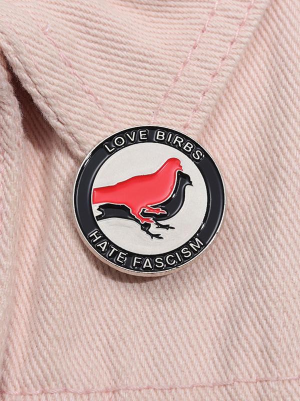 Round Bird Design Pin Brooch, Fashion Cute Alloy Accessories for Daily Holiday Gift, Enamel Pin Suitable for Backpacks, Jeans, Scarves, Hats Decoration