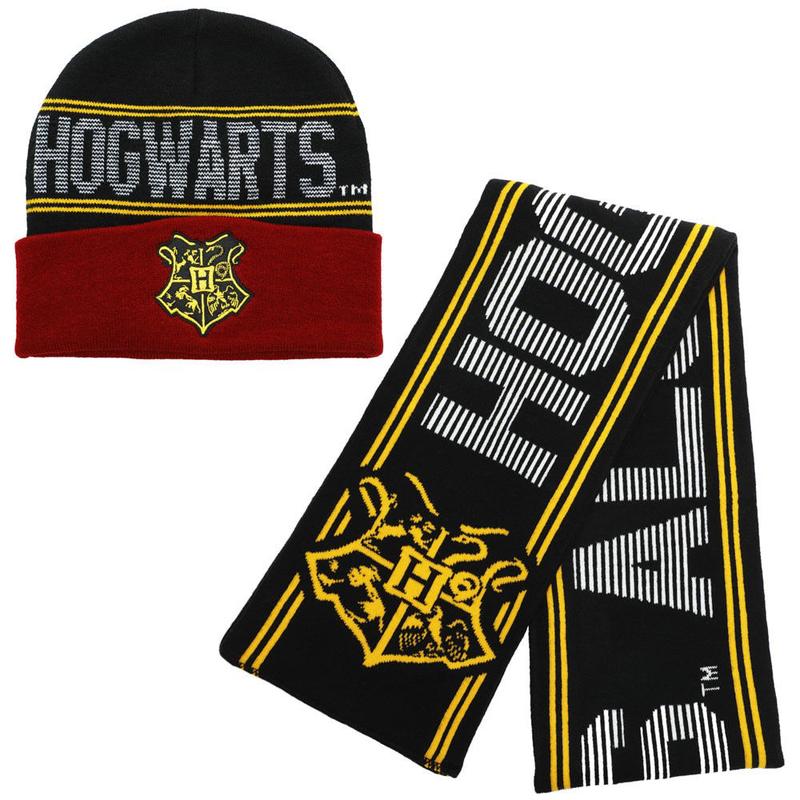 Harry Potter Hogwarts Crest Beanie & Scarf, Set of 2 pieces