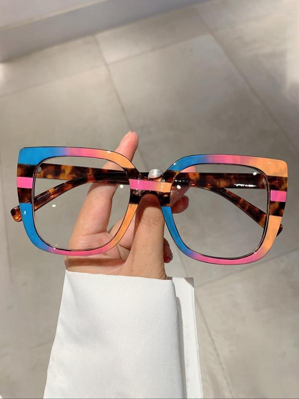 Spring Summer New Minimalist Casual Tortoiseshell Eyeglasses for Women for Everyday Use, Trendy Large Square Frame Glasses trends 2024, Cool Female Male Accessories Back To School