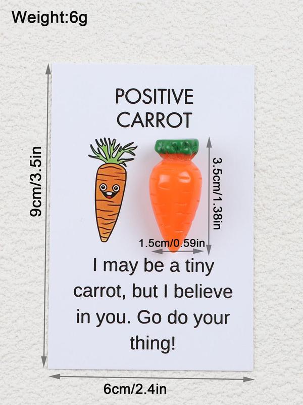 Cute Carrot Charm, with Gift Card, Positive and Optimistic Gift, Suitable for Various Holiday Gifts, Small Gifts for Family & Friends