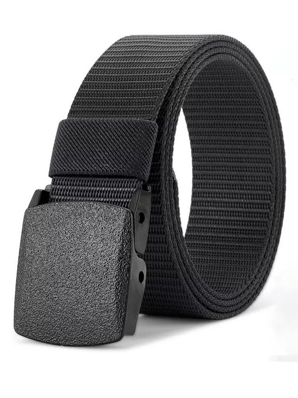 Men's Automatic Buckle Nylon Belt, Casual Waistband for Jeans Trousers, Fashion Belt for Party, Daily Clothing Decor, Trendy All-match & Exquisite Belt for Gift