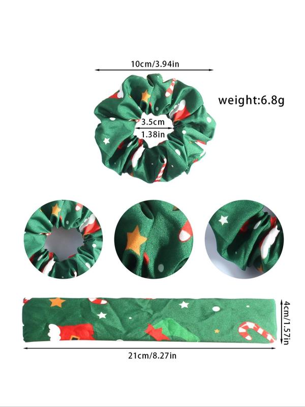 Christmas Themed Scrunchie, 6 Counts Cute Hair Scrunchies, High Stretch Hair Tie, Fashion Hair Accessories for Women & Girls